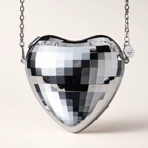 Kate Spade X Target Silver Reflective Disco Heart Crossbody Bag